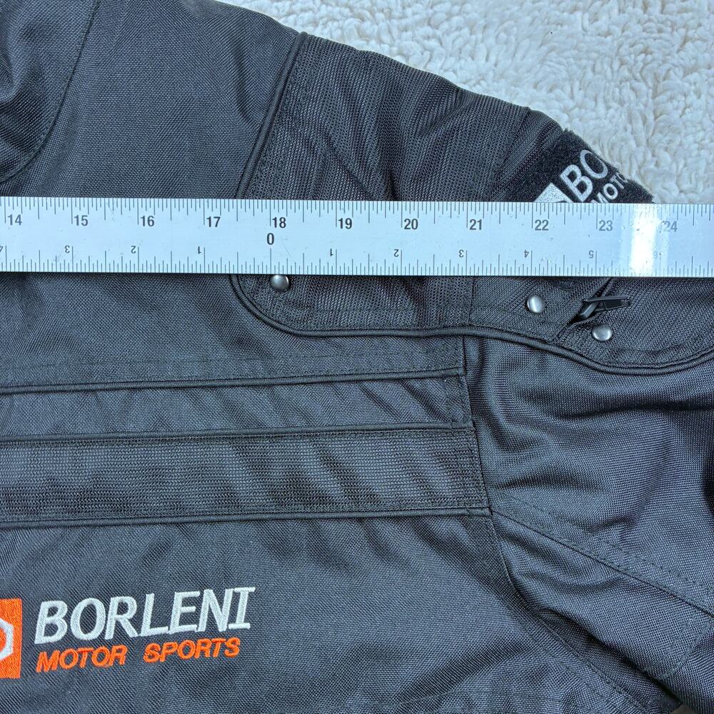 Borleni Racing Motorcycle Jacket Mens 2XL XXL Black Removable Liner Armor Riding - Picture 9 of 10